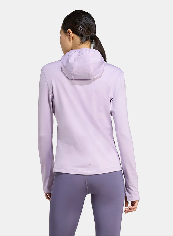 Adidas Own The Run Winterized Hooded Half-Zip - Image 2