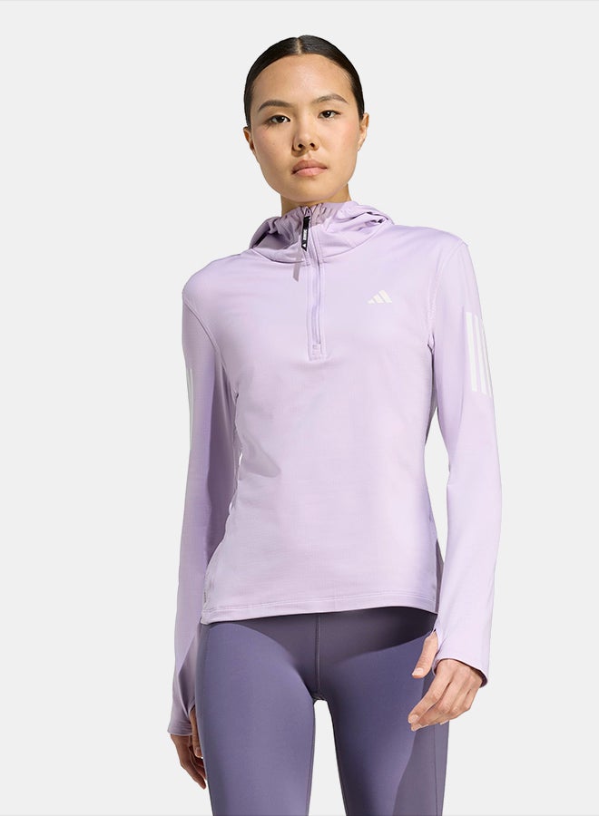 Adidas Own The Run Winterized Hooded Half-Zip - Image 1