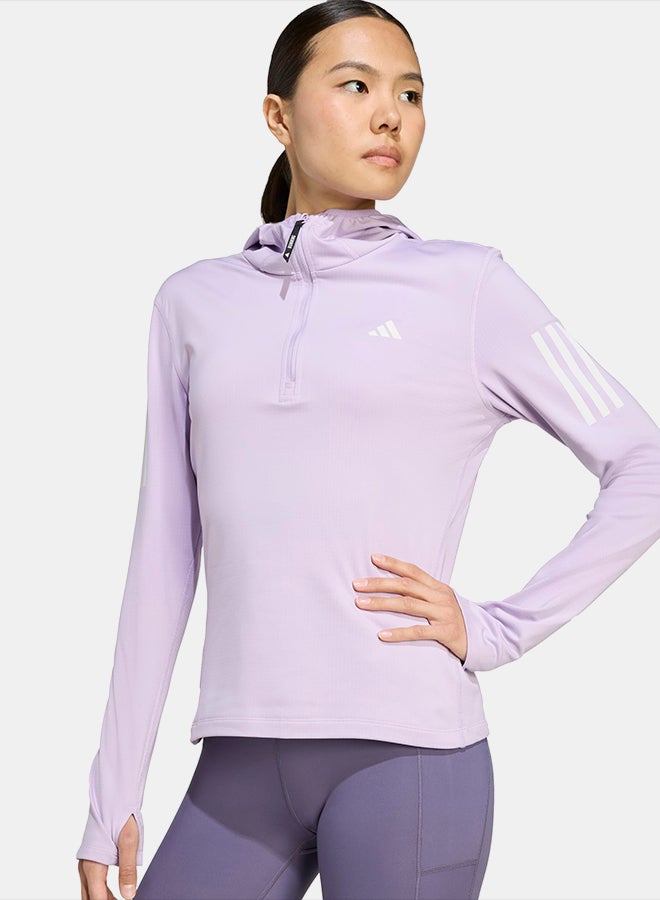 Adidas Own The Run Winterized Hooded Half-Zip - Image 5