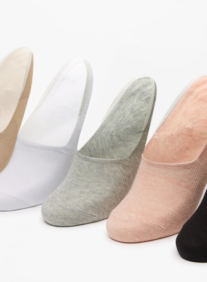 Flora Bella Women's Solid No Show Socks - Set of 5 - Image 2