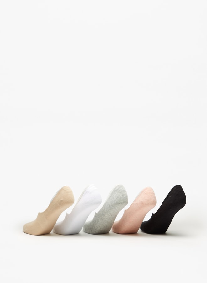 Flora Bella Women's Solid No Show Socks - Set of 5 - Image 3