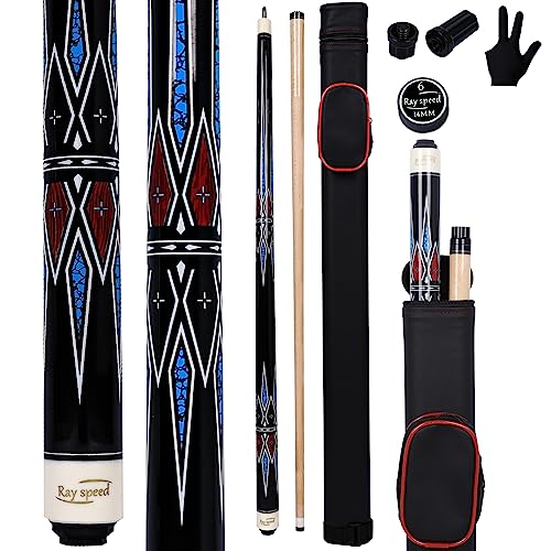 Ray speed Pool Cue Stick with Hard Case Hardwood Canadian Maple Professional Billiard Pool Stick 58 2Pieces 1920oz Pool Stick Set - Image 1