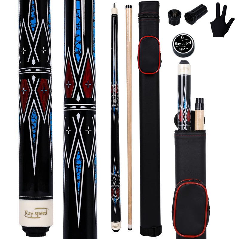 Ray speed Pool Cue Stick with Hard Case Hardwood Canadian Maple Professional Billiard Pool Stick 58 2Pieces 1920oz Pool Stick Set - Image 2