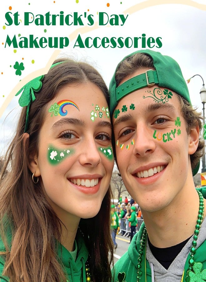 Partywind St Patrick's Day Decorations, Waterproof Temporary Face Tattoos for Kids Adults Saint Patrick's Day Accessories Makeup, Irish Shamrock Decor for Party Supplies Favors - Image 3