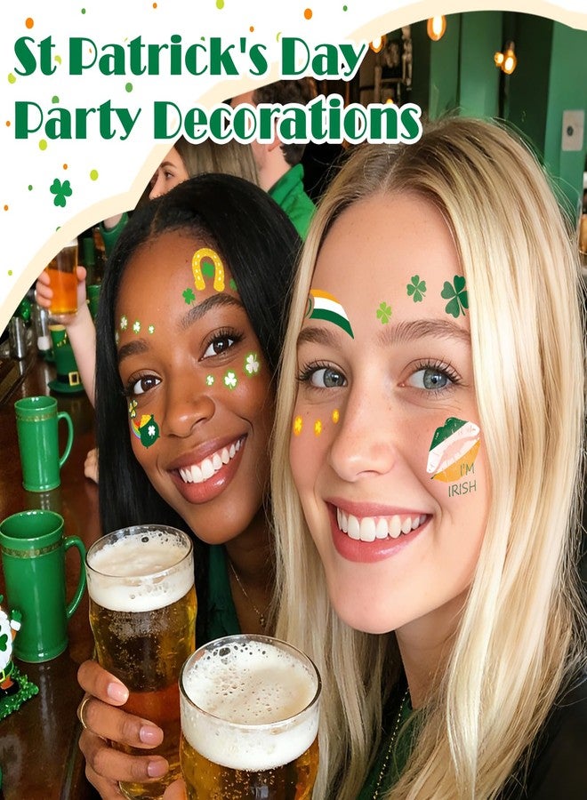 Partywind St Patrick's Day Decorations, Waterproof Temporary Face Tattoos for Kids Adults Saint Patrick's Day Accessories Makeup, Irish Shamrock Decor for Party Supplies Favors - Image 4