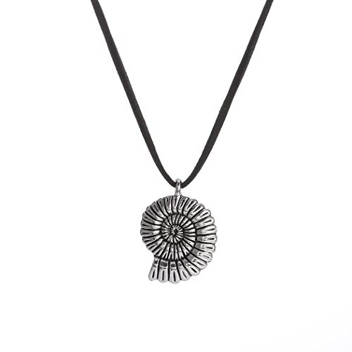 Yalice Boho Shell Necklace Chain Mermaid Conch Pendant Necklace Leather Suede Choker Necklaces for WomenSilver - Image 1