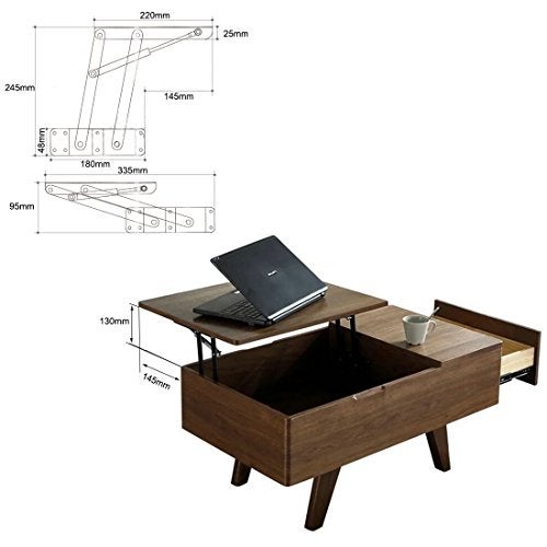 MSOBAIW 1 Pair Coffee Table Spring Hinge with Pneumatic Lift Mechanism for Coffee Table - Image 3