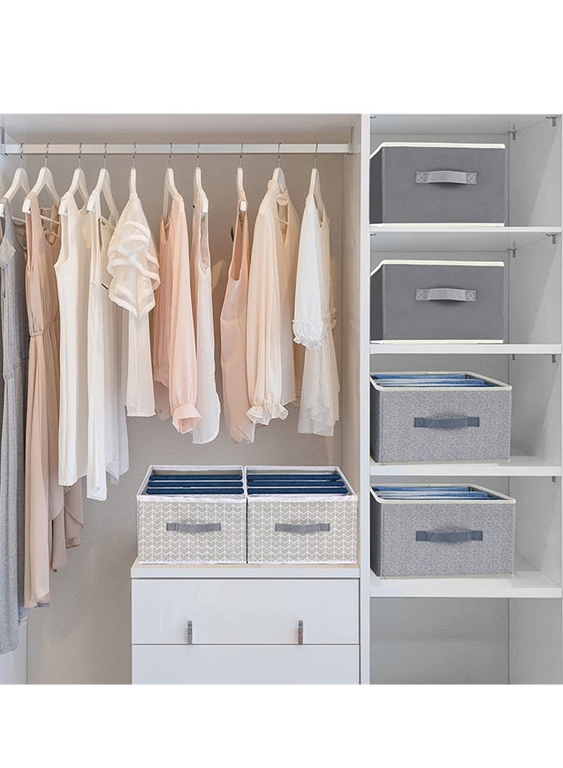 SYOSI Wardrobe Clothes Organizer 2 Pack Foldable Jeans Drawer Closet Organizer with Handles Closet Organizers and Storage for Clothes Jeans Sweater Grey - Image 3