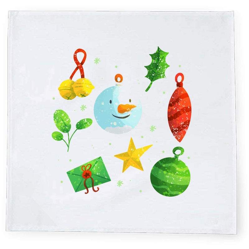 Khakee 6 Pcs Christmas Theme Tafta Silk Table Napkins 10x 10 for Xmas Decoration Christmas OrnamentsChristmas Gift npxmas325P - Image 2