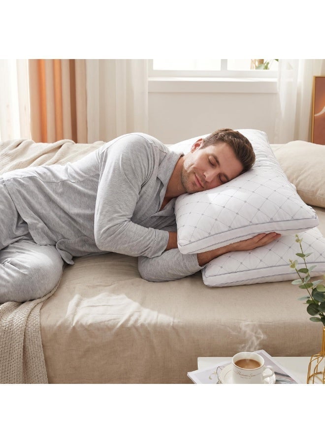 ShinyFlower Pillow 75×45cm 1 PC| 1KG Premium Filling | Quilted Design | Soft, Fluffy & Breathable Hotel Pillow - Image 3