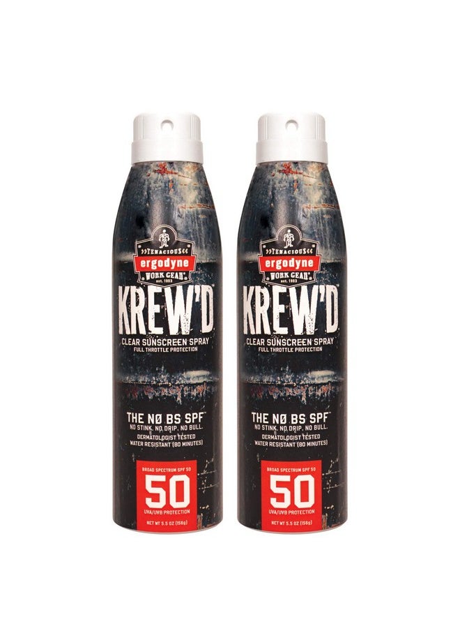 Ergodyne - Krew'D 6353 Sunscreen Spray Broad Spectrum Spf 50 Water Resistant 5.5 Oz 2Pack - Image 1
