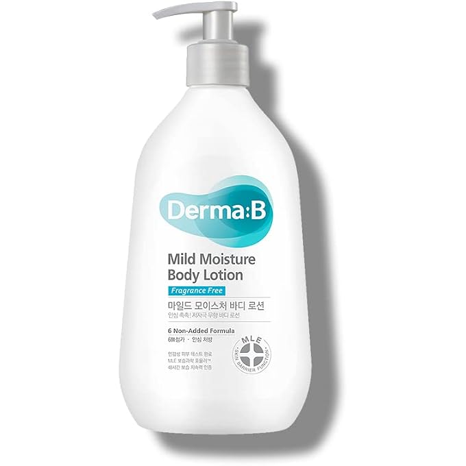 derma b Derma:B, Mild Moisture Body Lotion, Fragrance Free, 13.5 fl oz (400 ml) - Image 1