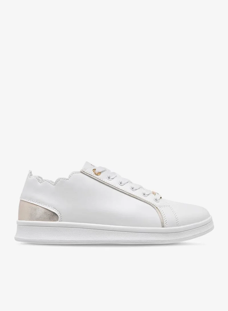 Women's Panelled Sneakers with Lace-Up Closure