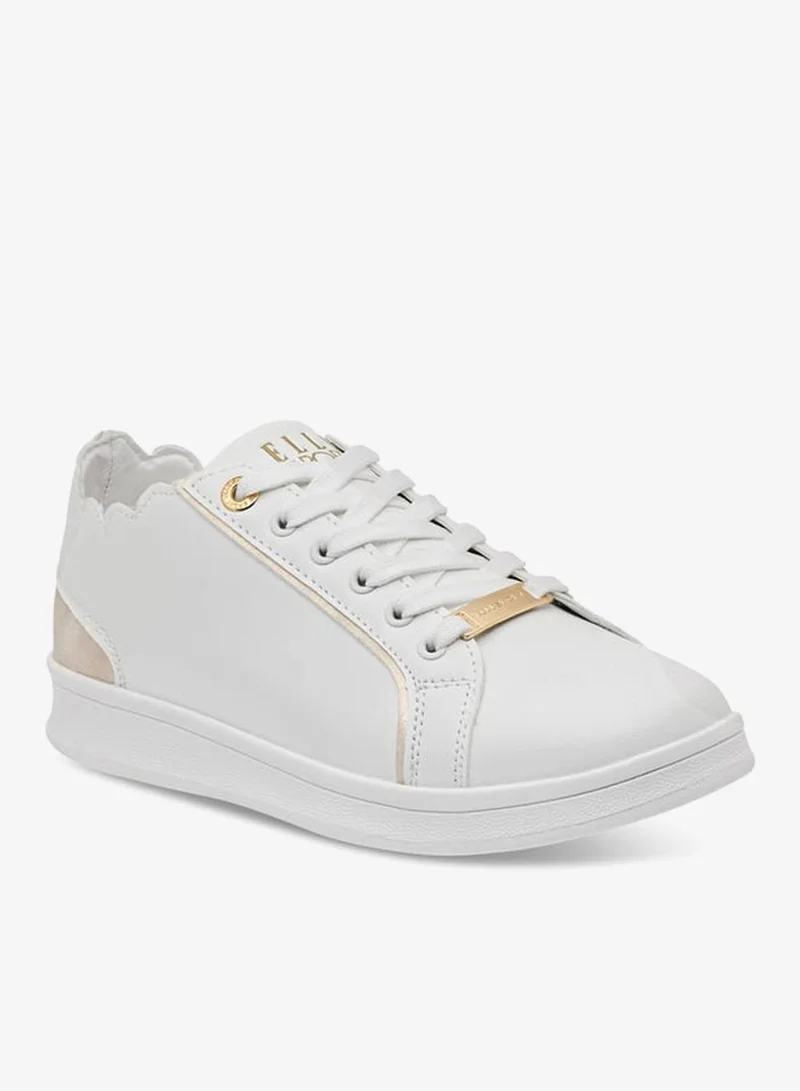 ELLE Women's Panelled Sneakers with Lace-Up Closure