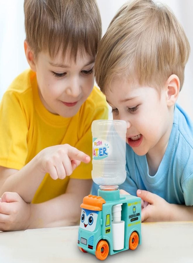 Mini Water Dispenser Toy School Bus Water Dispenser Children Children Toys 0-3 Years Old Boys and Girls (1 Powder 1 Blue) - Image 5