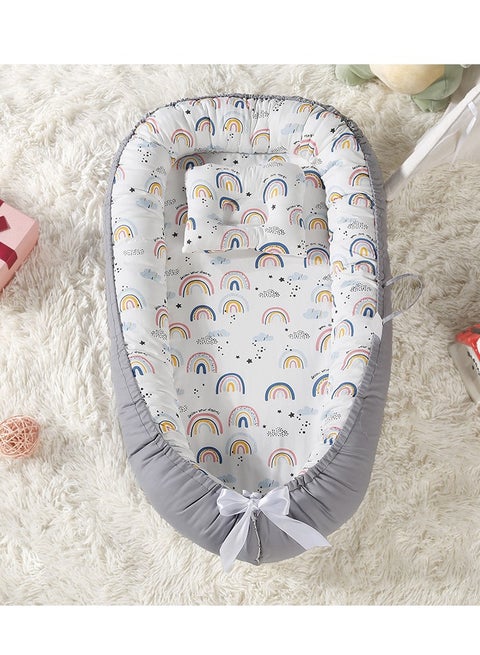 BBWOO Baby Lounger For Newborns 0-24 Months - Breathable Cotton & Velvet Portable Infant Nest