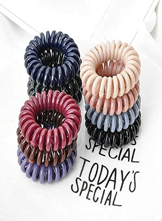 Rubela Spiral Ponytail Holder Telephone Wire Hair Rings Slinky Head Elastic Tie Rubber Bands Unbreakable for Girls and Women - Image 1