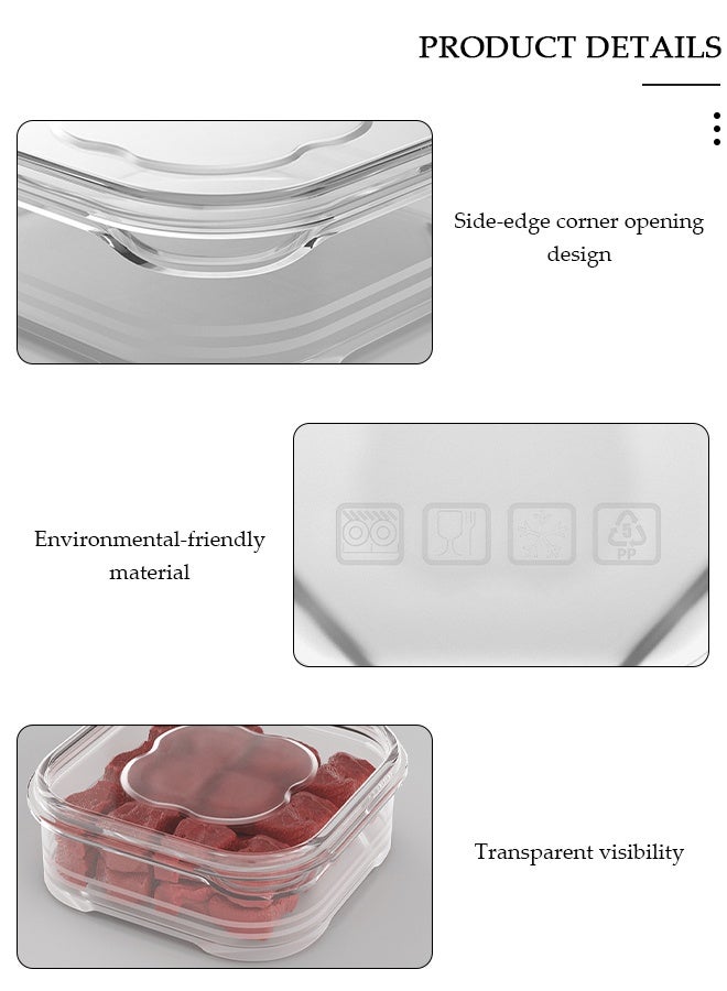 DUNISO 10Pcs Food-Grade Freezer Containers With Lids, 650ml Clear Plastic Meal Prep Boxes, Stackable Refrigerator Organizer Bins with Lids,Microwave & Freezer Safe, Kitchen Food Storage Organizer, Dishwasher Safe - Image 4