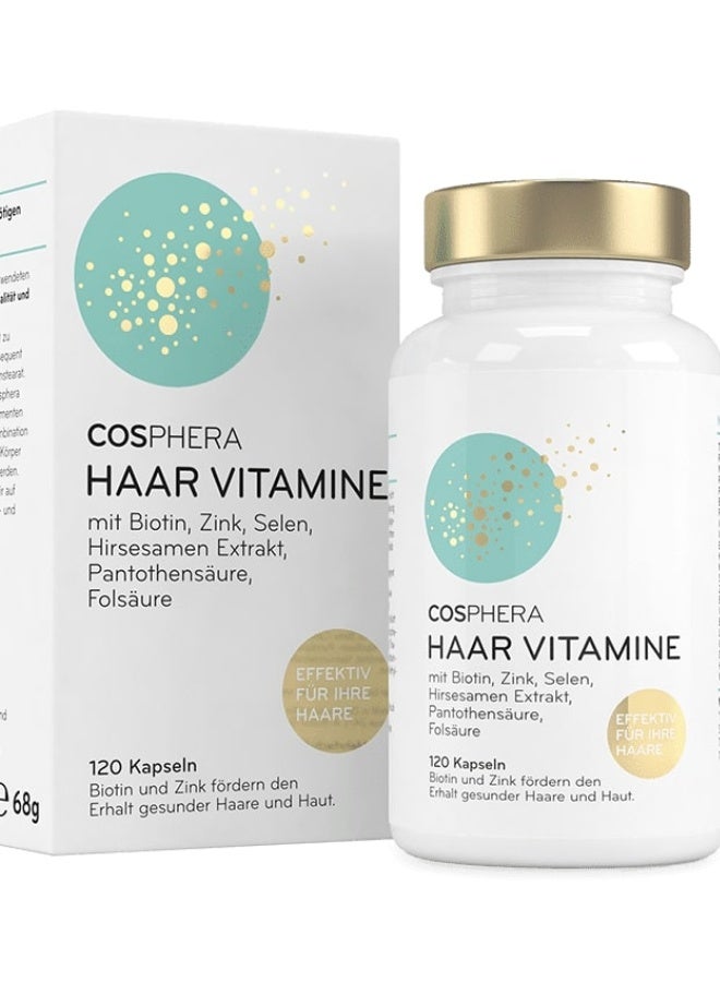 كوسفيرا حبوب لشعر صحي  دعم نمو الشعر وتحسين قوة الشعر 120 كبسولة نباتية - تكفي لمدة شهرين - Image 1