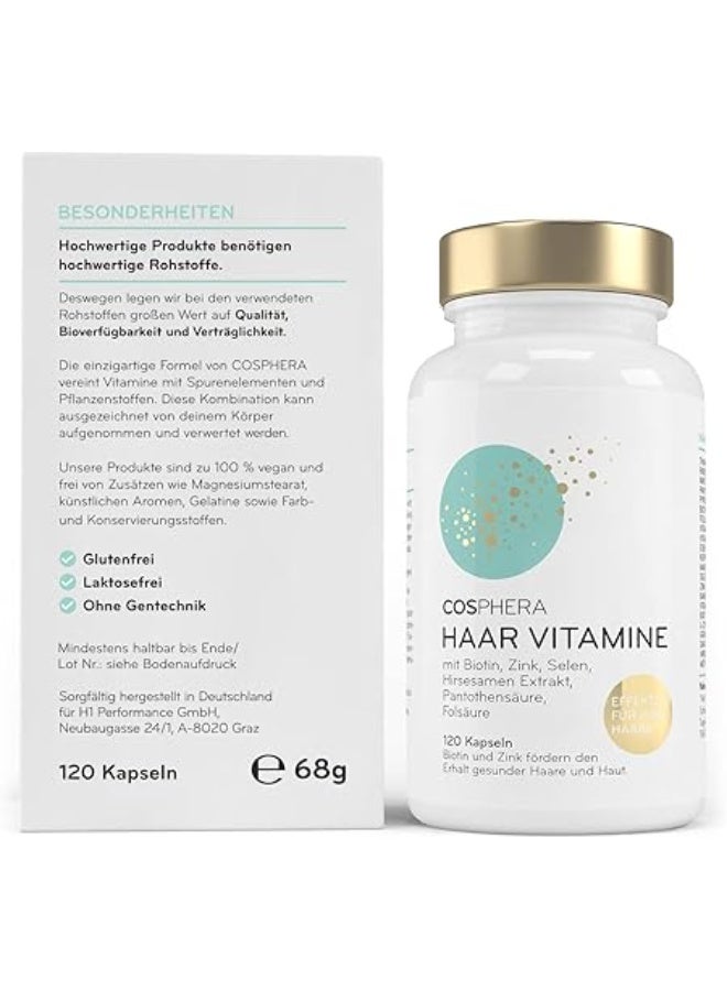 كوسفيرا حبوب لشعر صحي  دعم نمو الشعر وتحسين قوة الشعر 120 كبسولة نباتية - تكفي لمدة شهرين - Image 3