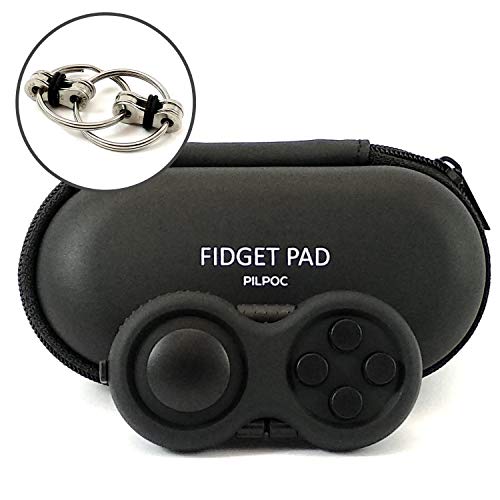 PILPOC Fidget Pad Fidget Controller Toy for Highly Increased Focus Reduced Stress Anxiety Enhances Productivity Calms Nerves for ADHD Remote Control Sensory Play for Kids Black - Image 1