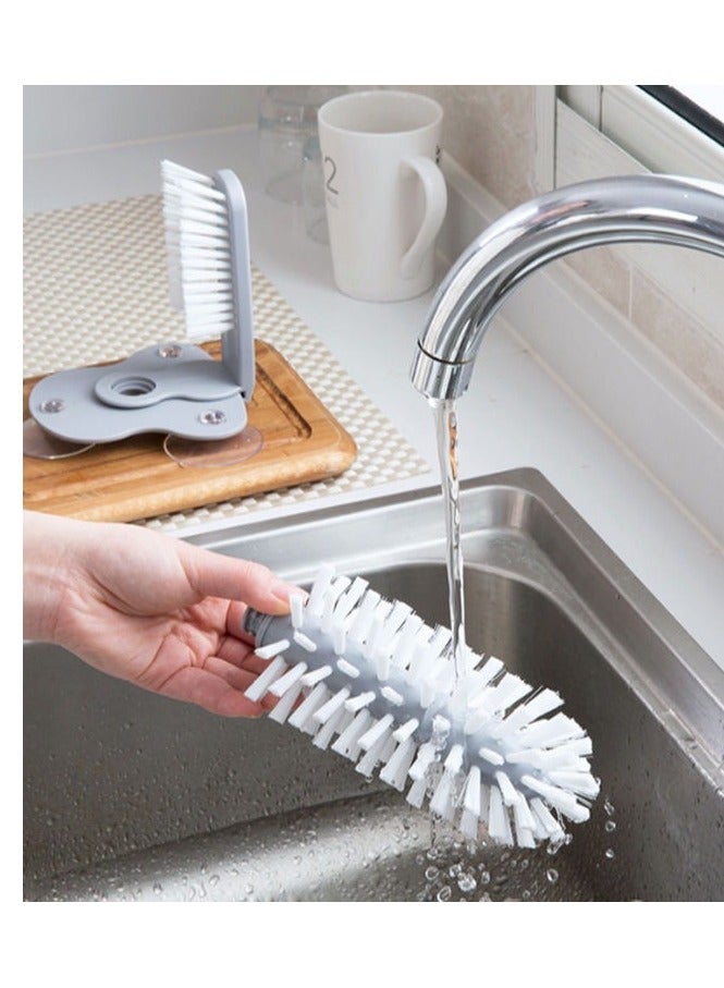 360° Spin Detachable Suction Cup Glass Cup Brush – Rotating Cleaning Tool with Detachable Head for Milk Tea Shops, Cafes & Home - Image 3