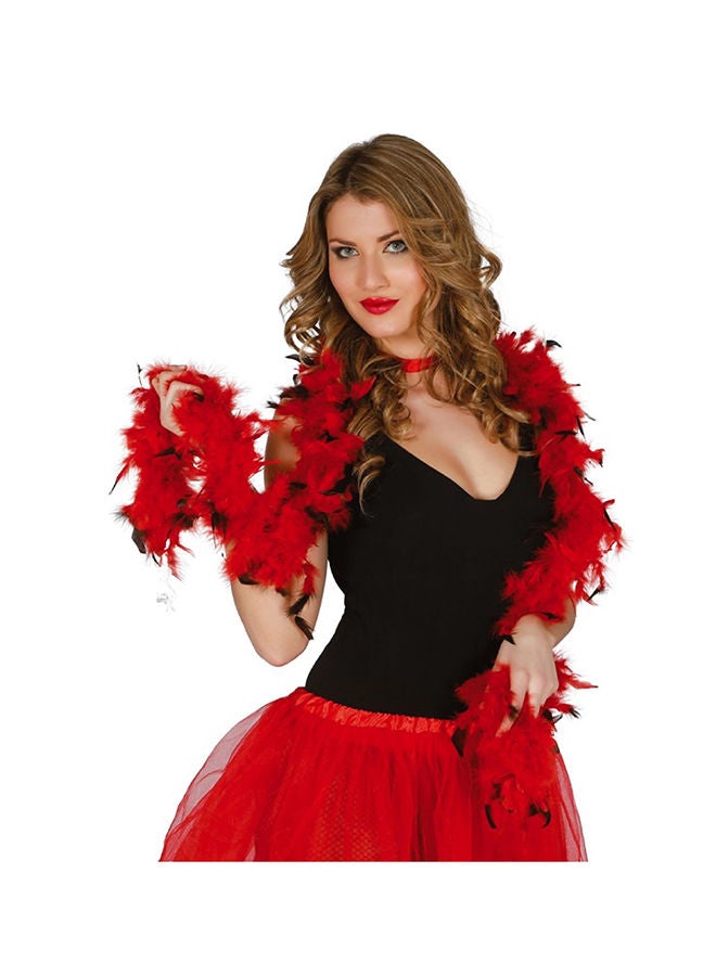 Fiestas Guirca Boa With Black Feather Red And Black 1.80 M