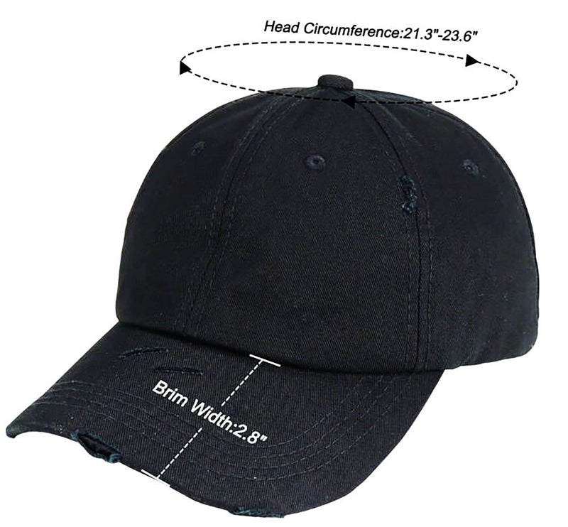 Eohak Ponytail Baseball Hat Distressed Retro Washed Womens Twill - Image 3