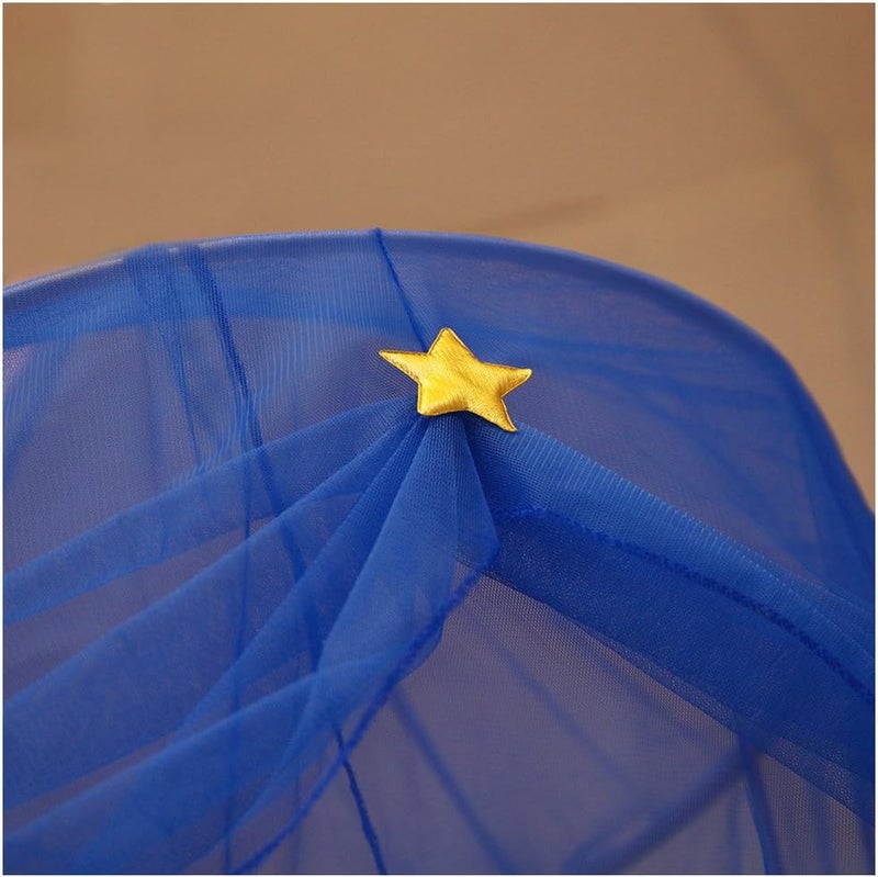 NYDECOR Mosquito Net Canopy Bed Curtains Dome Princess Stars Bed Tent for Girls Boys Kids Single Twin Full Queen Size Bed, Room Decor(Blue) - Image 2