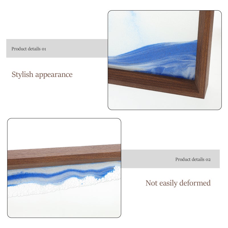 2pcs Moving Sand Art Picture Frame Sand Art Quicksand Painting Desktop Ornament Relaxing Office And Home Decor - Image 2