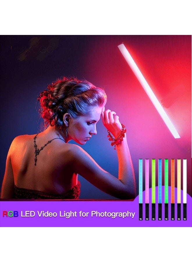 LUXCEO إضاءة تصوير LED RGB من LUXCEO، عصا محمولة، ضوء فيديو LED محمول 1000 لومن CRI 95+ قابلة للشحن عبر USB مع جهاز تحكم عن بعد، حقيبة حمل، درجة حرارة لون قابلة للتعديل 3000K-6000K و36 لونًا - Image 2