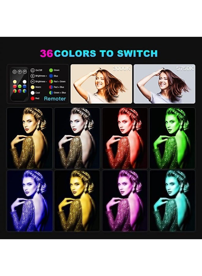 LUXCEO إضاءة تصوير LED RGB من LUXCEO، عصا محمولة، ضوء فيديو LED محمول 1000 لومن CRI 95+ قابلة للشحن عبر USB مع جهاز تحكم عن بعد، حقيبة حمل، درجة حرارة لون قابلة للتعديل 3000K-6000K و36 لونًا - Image 5
