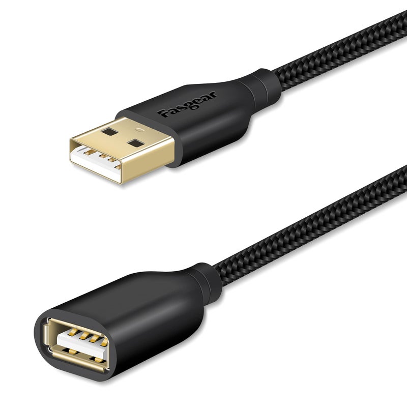 Fasgear USB 2.0 Extension Cable 10ft - USB A Male to Female Charging & Data Sync Cord for Printers & Accessories - Image 1