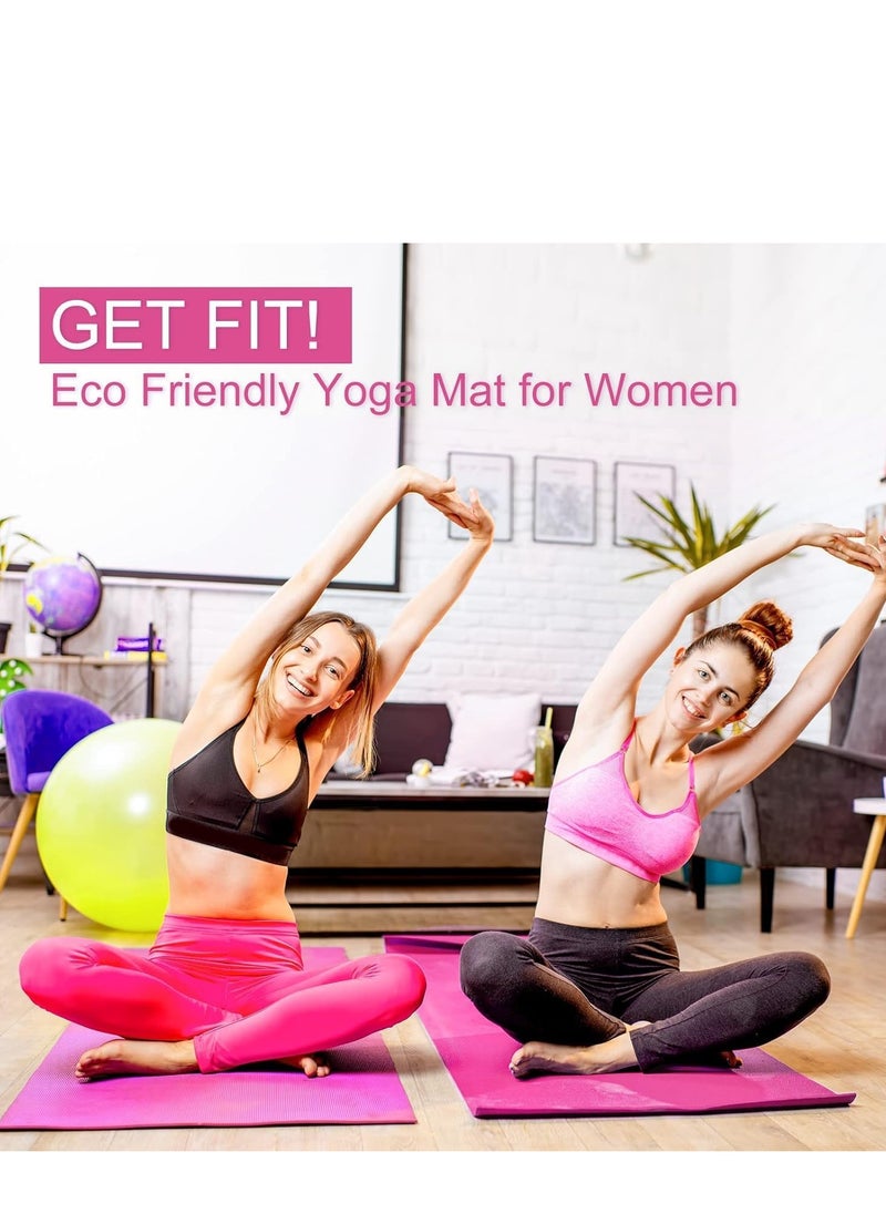 Plan A 5mm Thick Non-Slip Rubber Mat Ideal for Home Workouts and Gyms, Eco-Friendly EVA Yoga Mat for Yoga, Pilates, Fitness with Carrying Strap  - Image 3