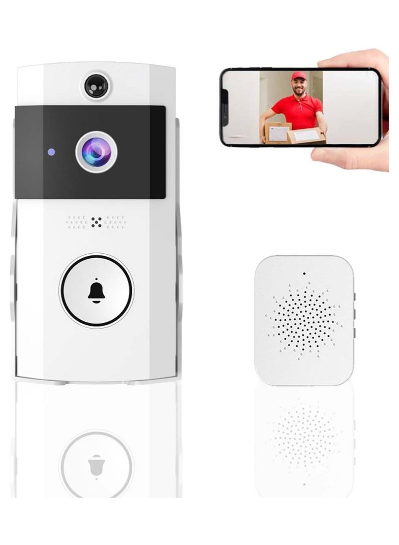 Smart Wireless Video Doorbell Wifi Remote Video Doorbell Two Way Voice Intercom Remote Video Security Anti Theft Doorbell With Night Vision Wake Up In Real Time For Home - Image 1