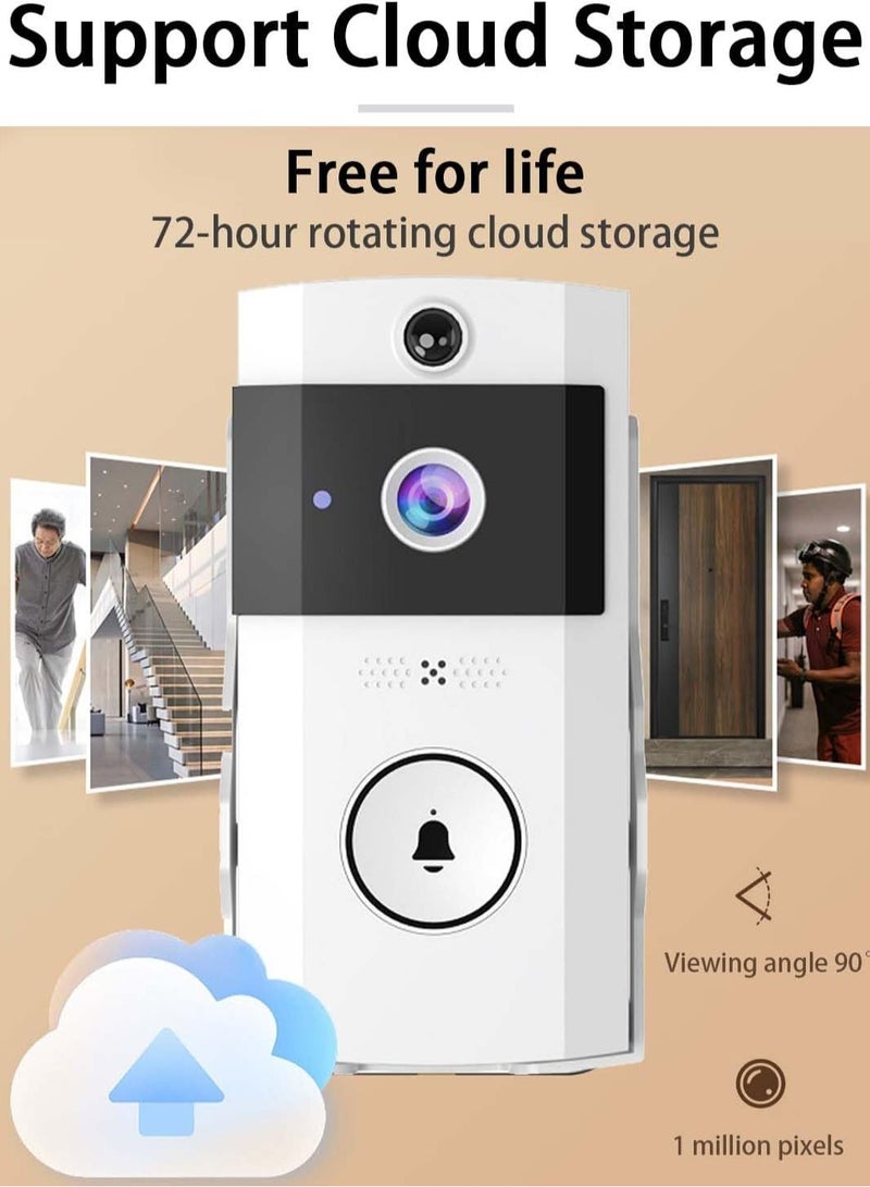 Smart Wireless Video Doorbell Wifi Remote Video Doorbell Two Way Voice Intercom Remote Video Security Anti Theft Doorbell With Night Vision Wake Up In Real Time For Home - Image 2