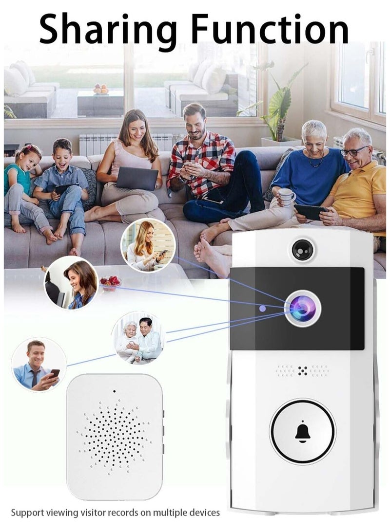 Smart Wireless Video Doorbell Wifi Remote Video Doorbell Two Way Voice Intercom Remote Video Security Anti Theft Doorbell With Night Vision Wake Up In Real Time For Home - Image 3