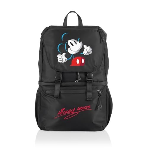 PICNIC TIME Disney Mickey Mouse Tarana Backpack Cooler Soft Cooler Backpack with Insulated Compartment Adjustable Shoulder Straps and Mesh Storage for Hiking Beach and Travel Carbon Black - Image 1