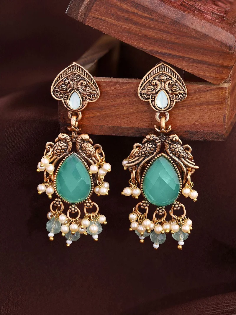 Priyaasi Artificial Stones Studded Contemporary Drop Earrings