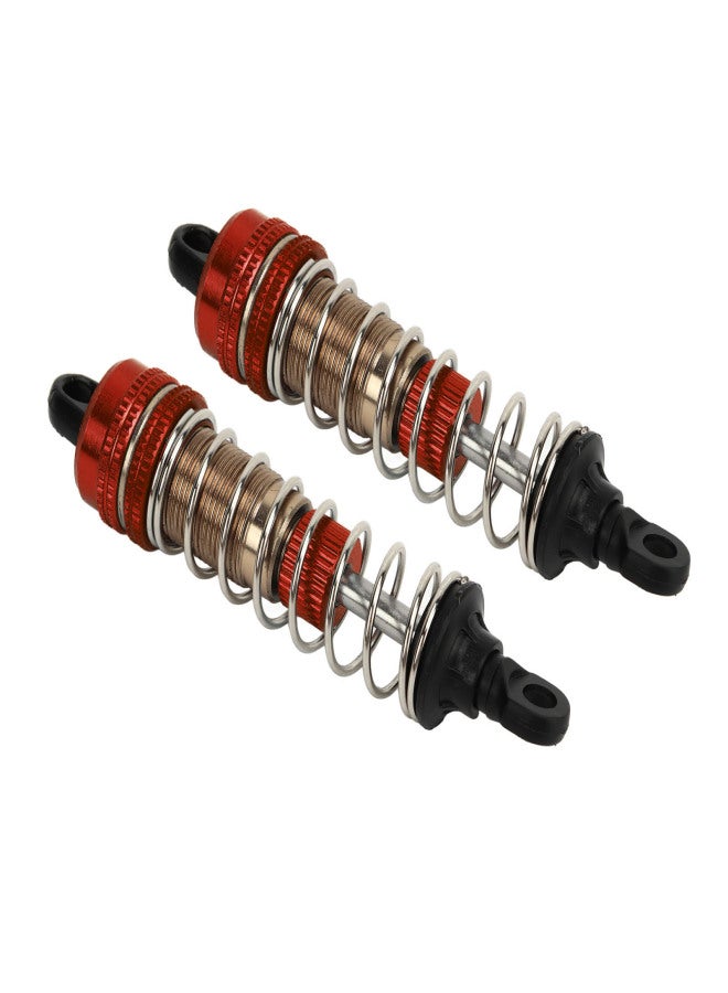 2 Pcs 76mm RC Car Hydraulic Shock Absorber Aluminium Alloy Oil Shock Damper for SCY 16101 16102 16103 16201 1/16 RC Car Red - Image 4