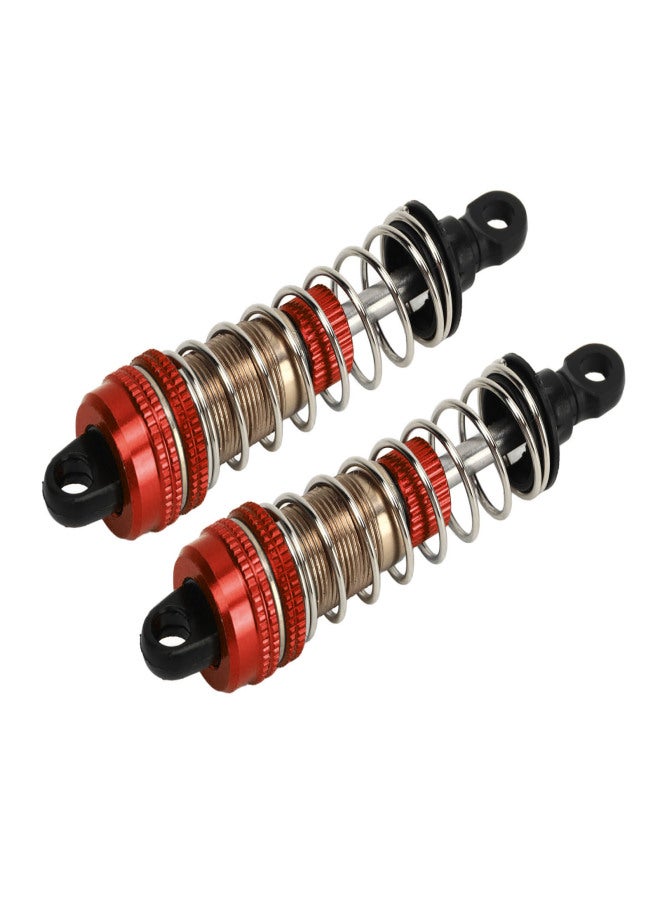 2 Pcs 76mm RC Car Hydraulic Shock Absorber Aluminium Alloy Oil Shock Damper for SCY 16101 16102 16103 16201 1/16 RC Car Red - Image 2