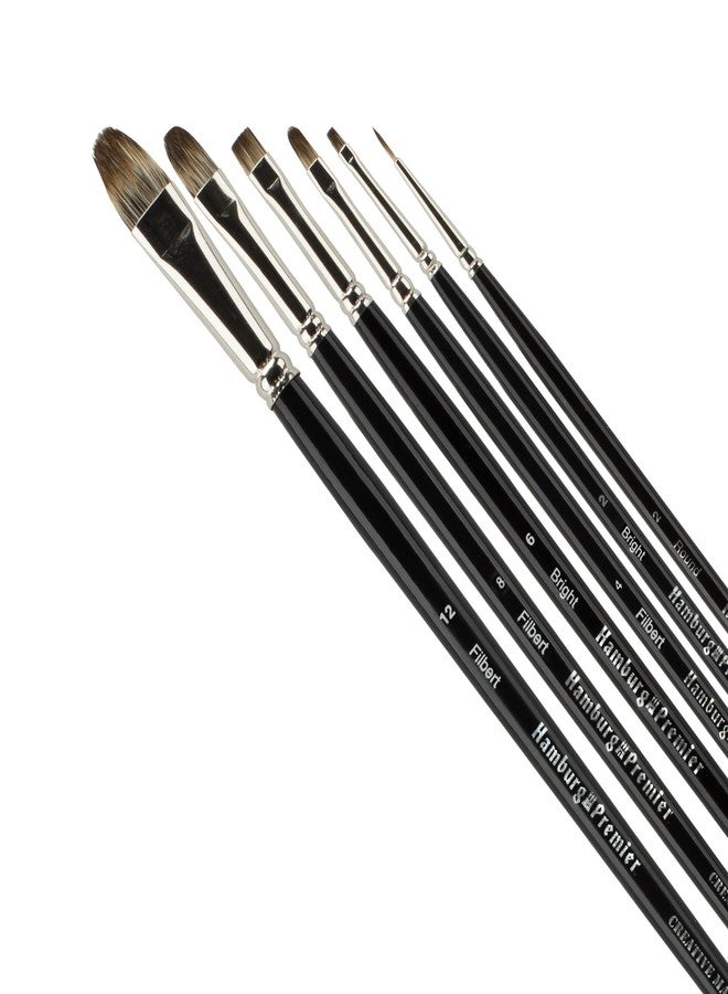 Creative Mark Hamburg Premiere Professional Oil Painting Brushes - Explorer Set of 6 Assorted Oil Paint Brushes - Handmade in Germany, Natural & Synthetic Blend, Long Triple-Lacquered Birch Handle - Image 3