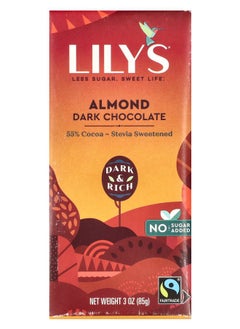 Lily's Dark Chocolate Bar Almond 55% Cocoa 3 oz (85 g) 