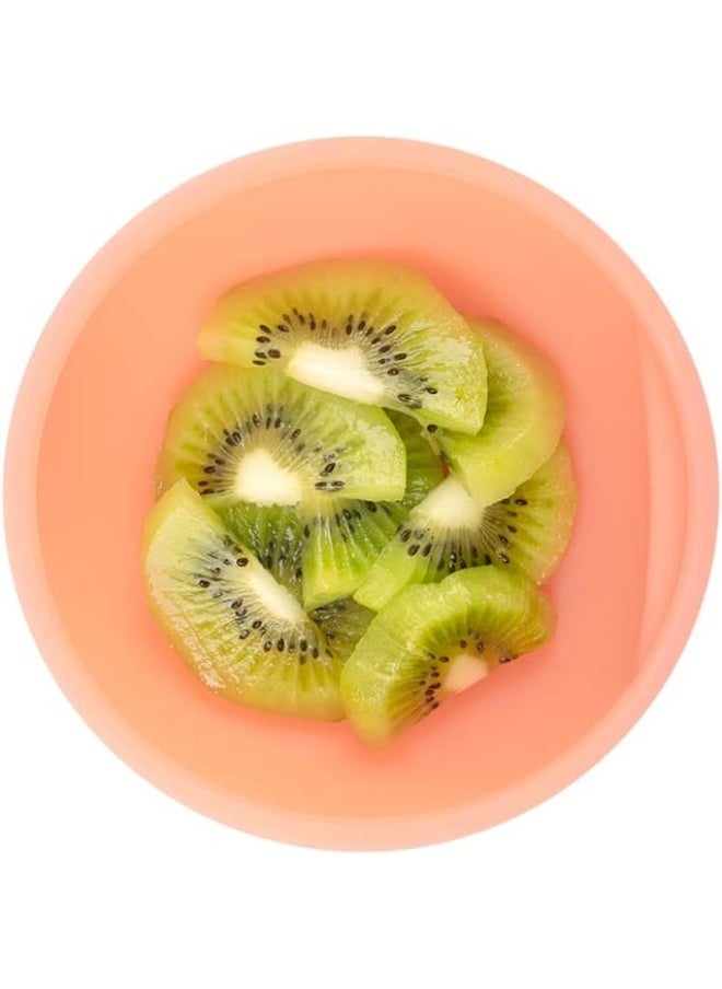 Olababy Olababy (Coral) - 100% Silicone Suction Bowl with Lid for Independent Feeding Baby and Toddler  - Image 3