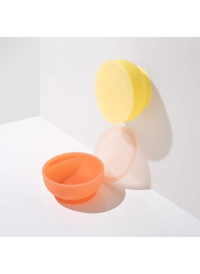 Olababy Olababy (Coral) - 100% Silicone Suction Bowl with Lid for Independent Feeding Baby and Toddler  - Image 5