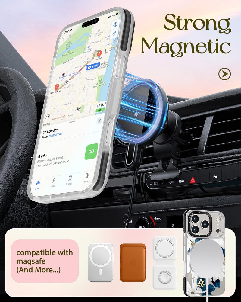 Lotadilo Case for iPhone 17 Pro Max Case Compatible with Magsafe Ring Holder Stand - for Women Blue Flower Design TPU Phone Cover for Girls Girly Funny Fashion - Image 5