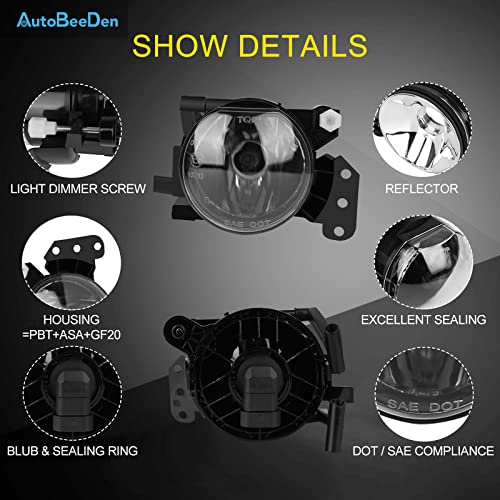 AutoBeeDen Fog Lights for BMW E60 E61 525i 525xi 530i 530xi 545i 550i / E46 325Ci 330Ci / E90 E91 325i 325xi 328i 328xi 330i 330xi 335d 335i 335xi / E63 E64 645Ci 650i E83 X3 M3, 3 5 6 Serie - Image 4