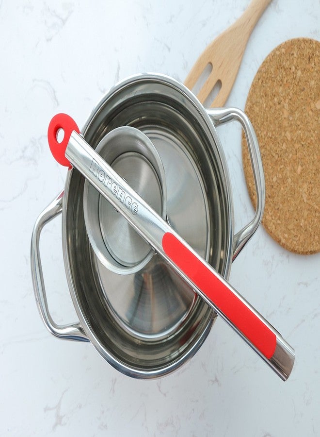 Rorence Stainless Steel Potato Ricer: 15 Oz Potato Masher with 3 Interchangeable Discs & Inner Cup & Silicone Grip Handles - Red - Image 3