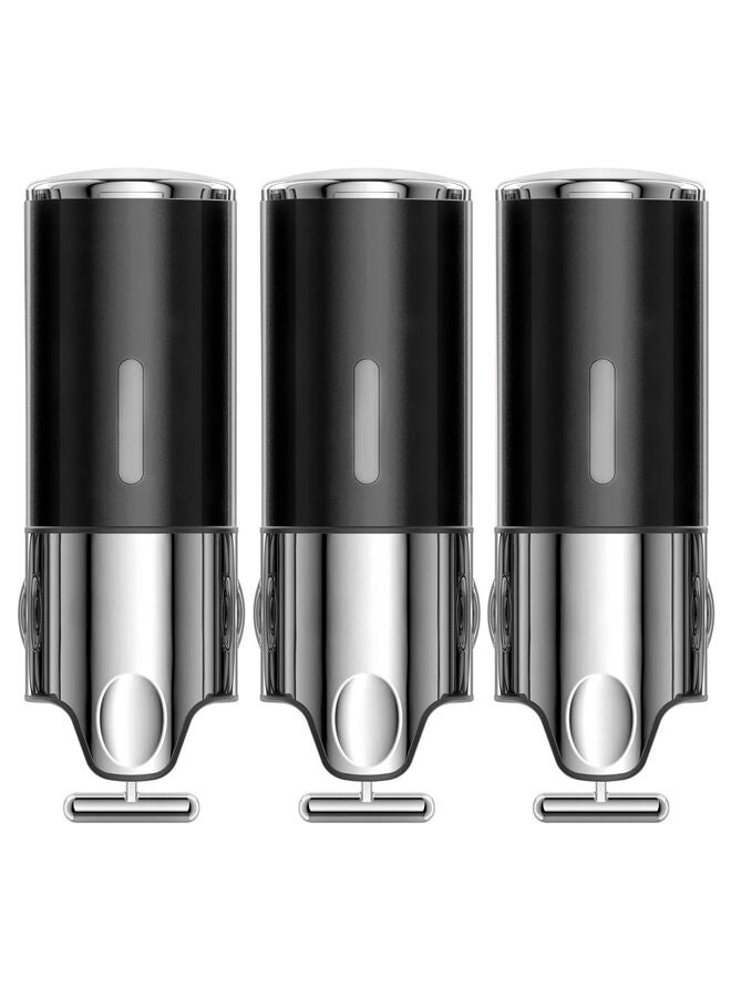 Shampoo and Conditioner Dispenser, 1500ml Dispensers for The Shower, Shower Soap Dispenser 3 Chamber No Drill, Shampoo Conditioner Body Wash Dispenser Wall Mount for Bathroom(Black)  - Image 1