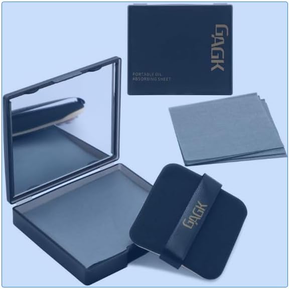 Oil Blotting Sheets for Face With Travel Makeup Mirror- Bamboo Charcoal 200 sheets, Blotting Papers for Face, Oil Absorbing Sheets for Face, Makeup Friendly, Blotting Papers for Oily Skin